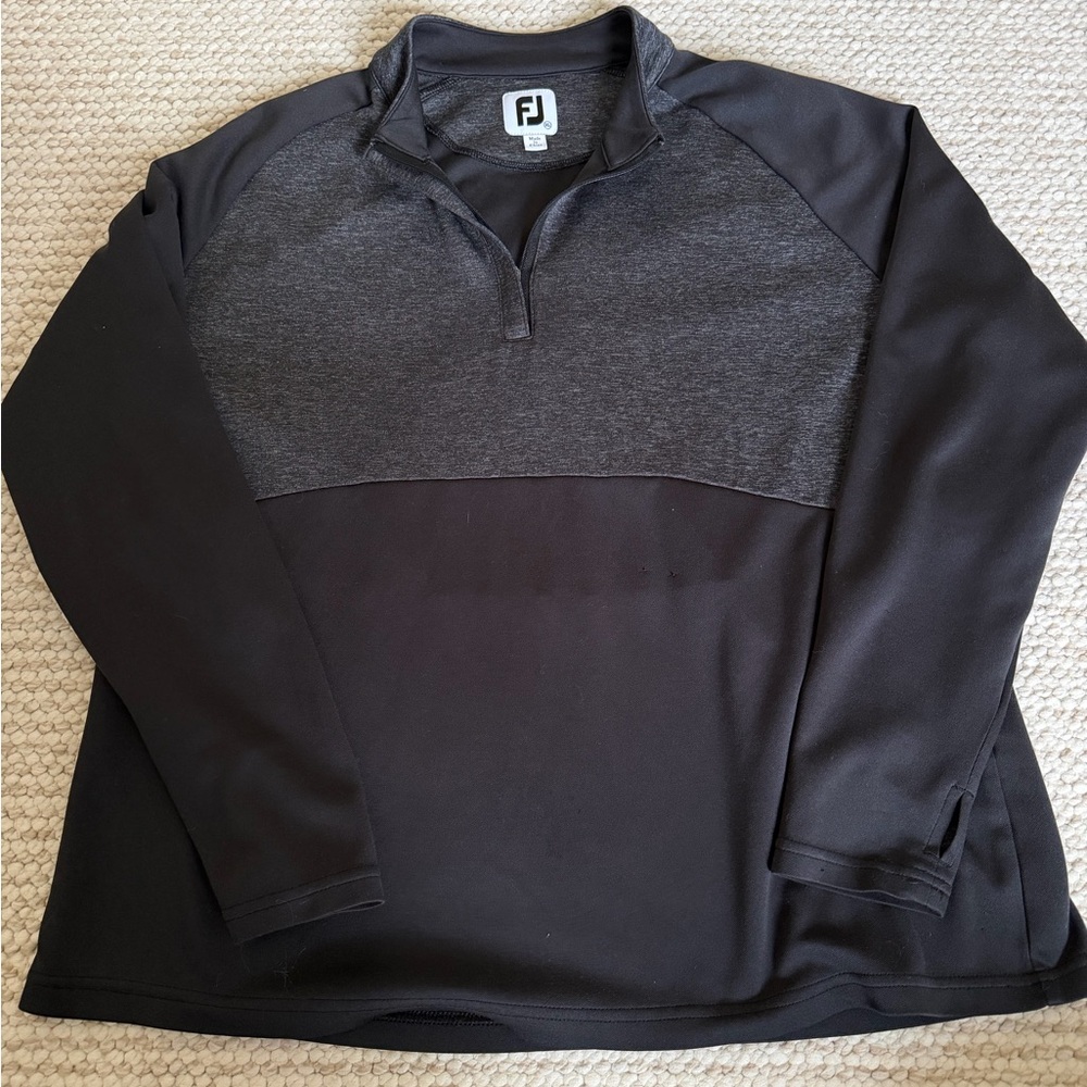 FootJoy Two Tone Quarter Zip Golf Pullover Black Womens XL